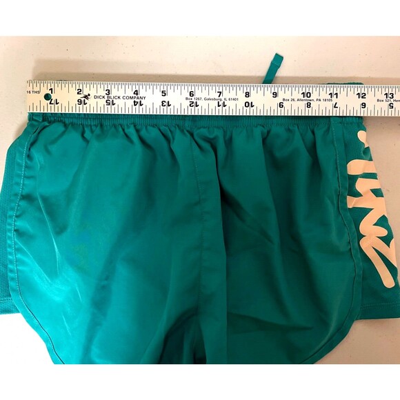 2 Pair of Nike Dry-Fit Tempo Shorts Size Small Black & Green w/ Script Logo - Picture 12 of 13